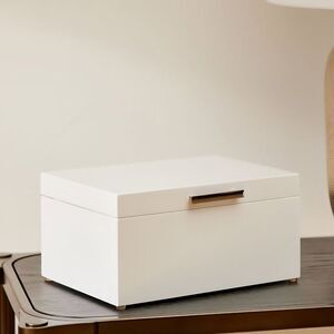 West Elm Mid-Century White Lacquer Jewelry Box - Large